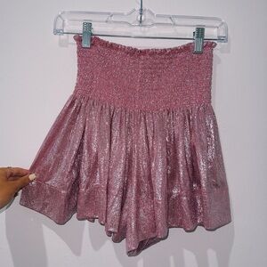 Pink sparkly shorts